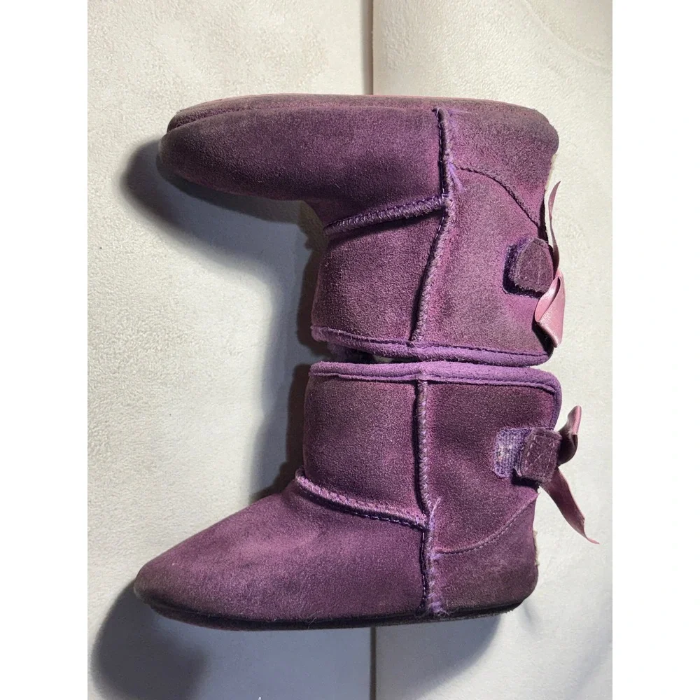 UGG Australia Jesse Bow Purple Suede Baby Boots Infant Size 4/5 1006483I